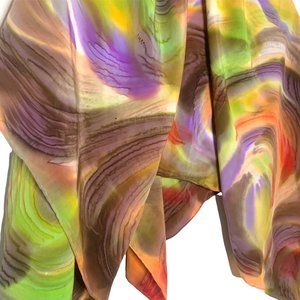 100% Silk Abstract Watercolor Scarf